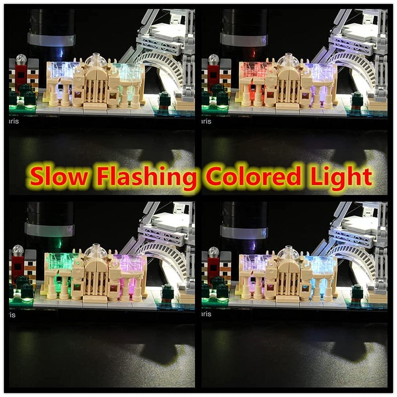GEAMENT LED Light for (Architecture Paris with Eiffel Tower) Building Blocks Set - Compatible with Lego 21044 Skyline Building Model (Model Set Not Included) - Image 4